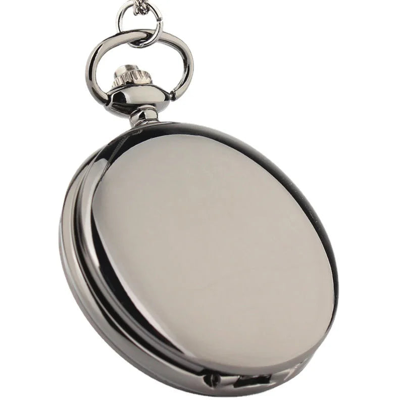 Glossy Laser Lettering Steampunk Pendant Reloj Bolsillo Blank Custom Engraved Fob Clock Smooth Vintage Quartz Pocket Watch Gift