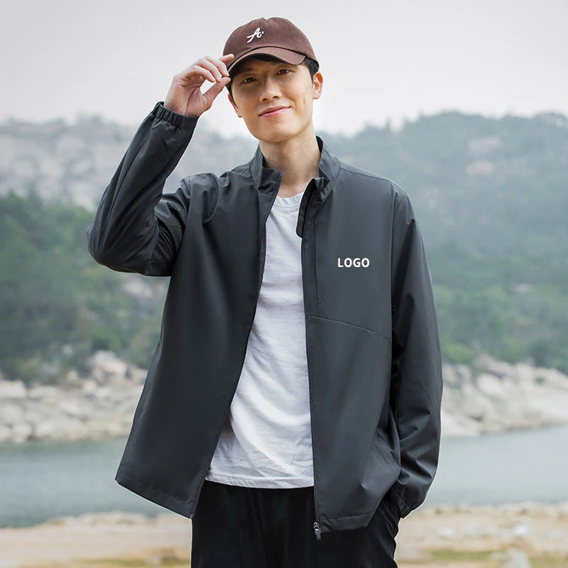 Premium Custom Outdoor Sports Front-Zip Waterproof Polyester Stand Collar Plus Size Men's Quilted Spring Windbreaker Jackets MegaBDM