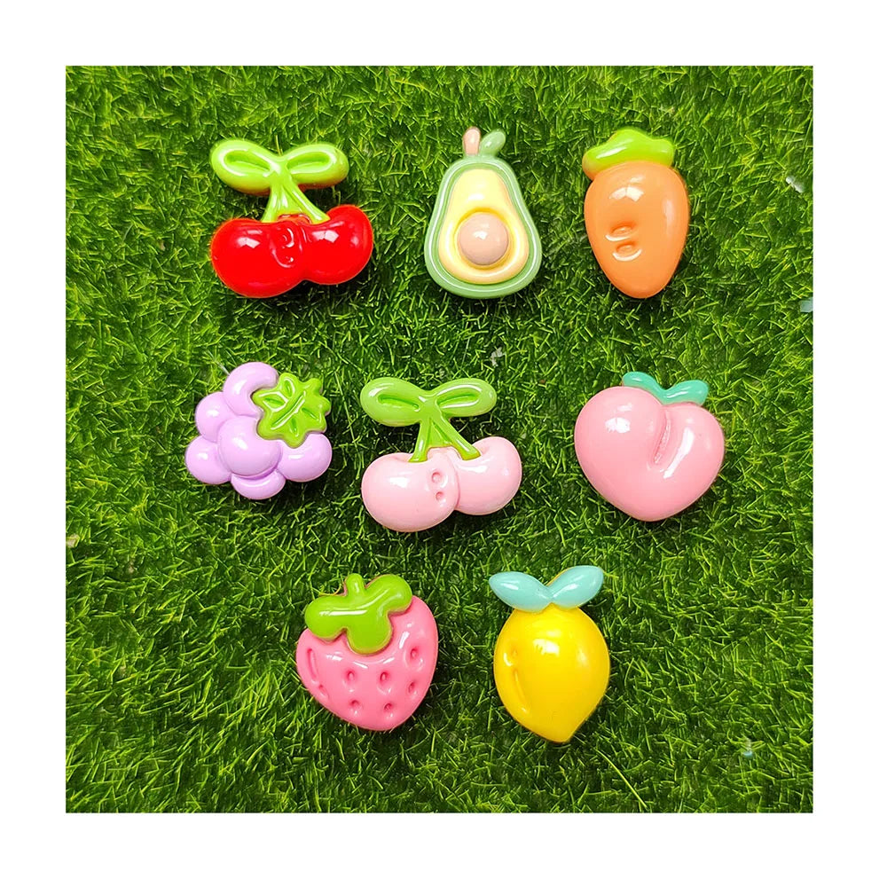 Flat Back Fruit Avocado Carrot Strawberry Lemon Cherry Resin Hair Accessories Jewelry Scrapbooking Making