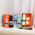 Cross-Border One Cup Three-Lid Thermos 304 Stainless Steel Portable Travel Water Bottle Hot Thermal Insulation Drink Gift Cup