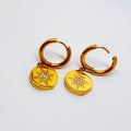 Dainty Gold North Star Studs Hoop Women Stainless Steel Zircon Polaris Earring Jewelry Round Shape Charm Party Earring Hoop