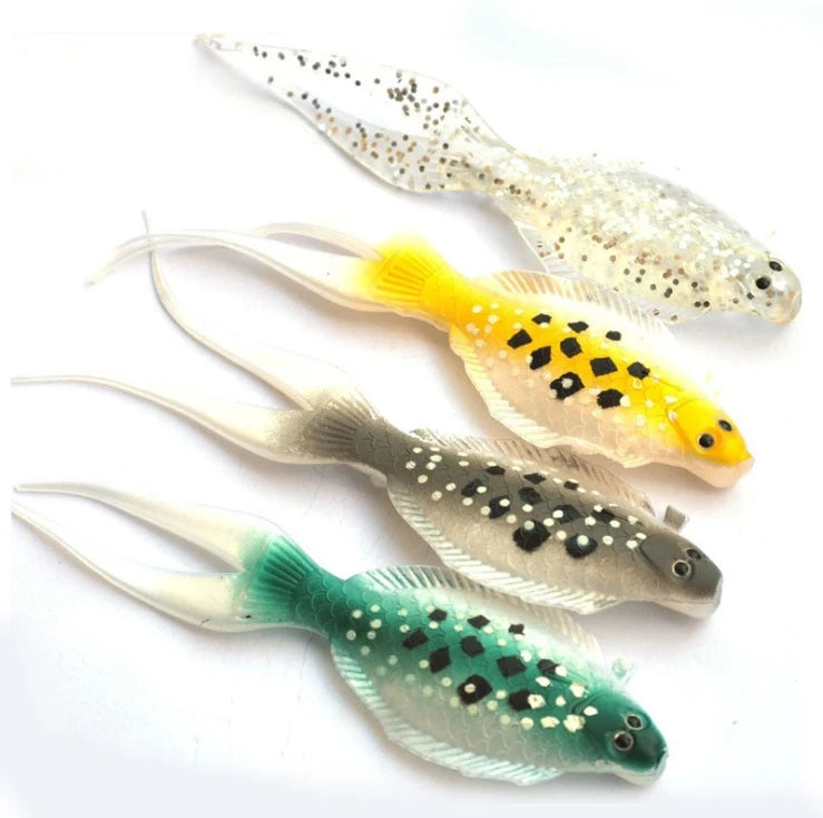 New Soft Flounder Lure Premier Silicone Soft Bait Fork Tail Fishing Lure 13cm 8g High Simulation 3d Eye Lure Bait Flatfish