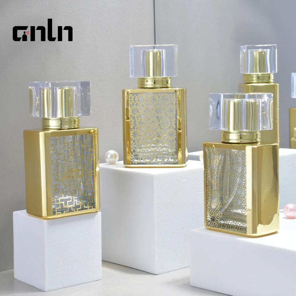 Manufacturer Wholesale 50ml Gold Bottle Customized Perfume Bottles Cosmetic Packaging Perfume Bottles