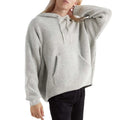 Custom Logo Vintage Women's Knit Pullover Top Oversized Hood Quality Sweatshirts Hoodies Plus Size Wholesale No String Hoodie