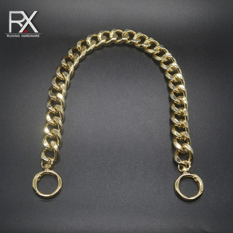 Custom Metal Thick Aluminum Chain Strap Dog Clasp With Spring Circle Buckle Dog Collar Chain for Handbag Strap Dog Leash Chain