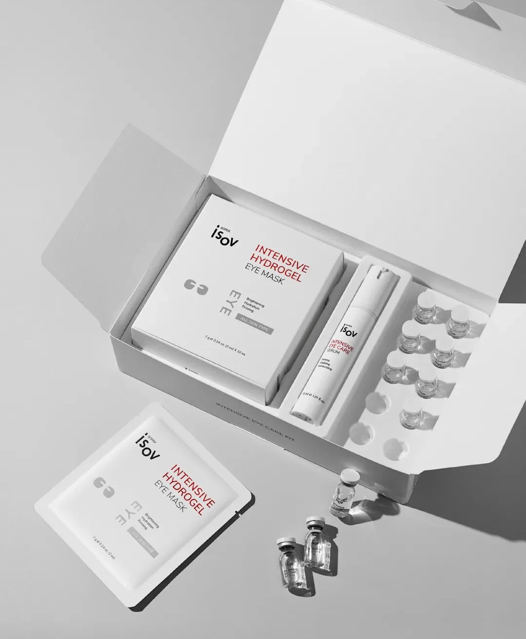 2026 Korean ISOV Professional Peptide & Hyaluronic Acid Anti-Aging Moisturizing Eye Essence Ampoule Intensive Eye Care Kit