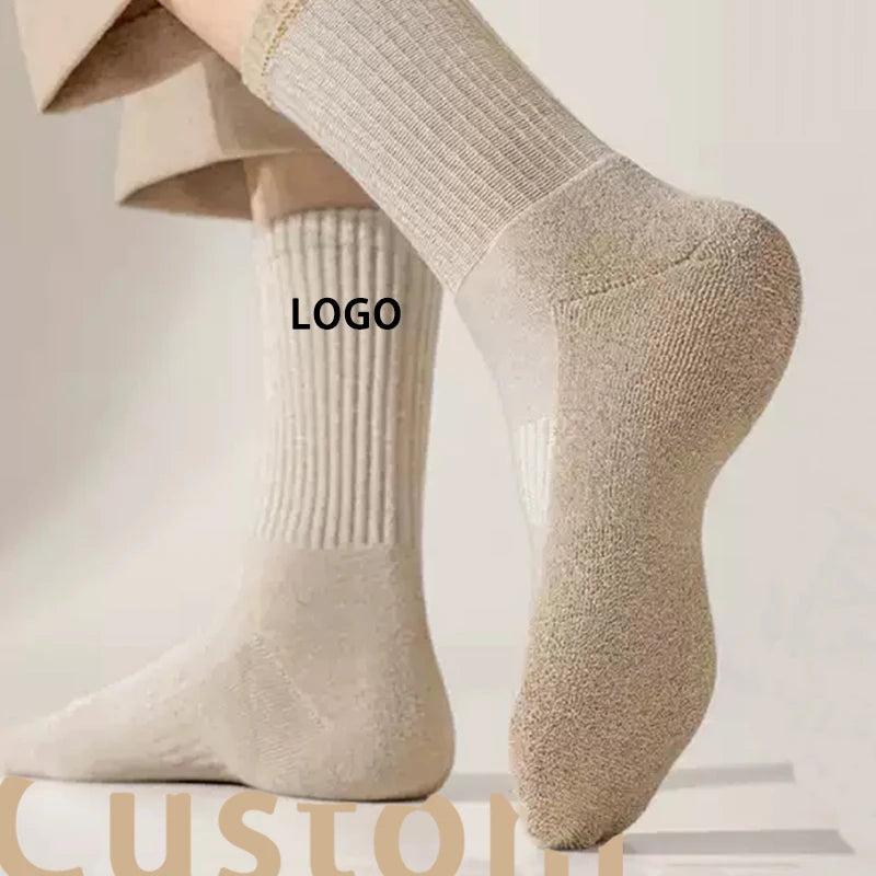 Unisex Custom Sports Men Crew Socks Embroidered Tennis Athletic Compression Cotton OEM Designer Autumn Body Minimum 10 Pairs