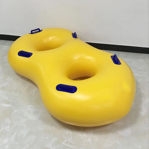 0.75cm Coffee/Pink Color Twin Pool Float with Handle Inflatable Swimming Ring for Women Water Sport Use