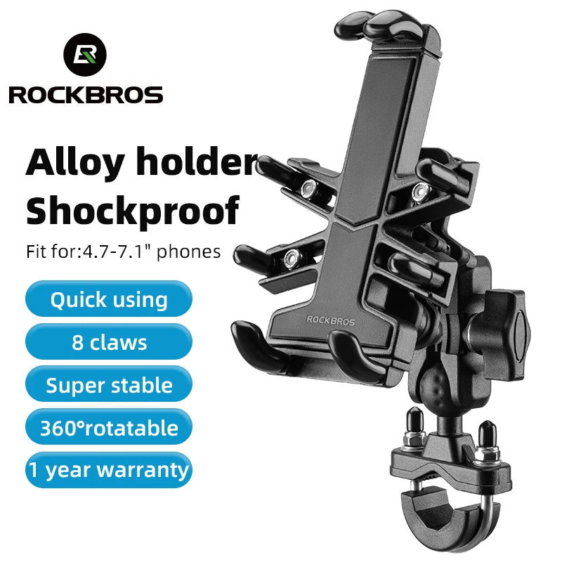 ROCKBROS Adjustable Rotation Bicycle Mobile Phone Holder for Bike Scooter Bicycle Motorcycle Mobile Phone Holder