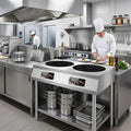 In-Smart 3500W Electric Induction Cooker 220V Four-Burner Stovetop Stainless Steel Rack Easy Commercial Kitchen Equipment