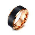 Anillos De Tungsteno Matte Finish Rose Gold Black Men 8mm Wide Rings Jewelry