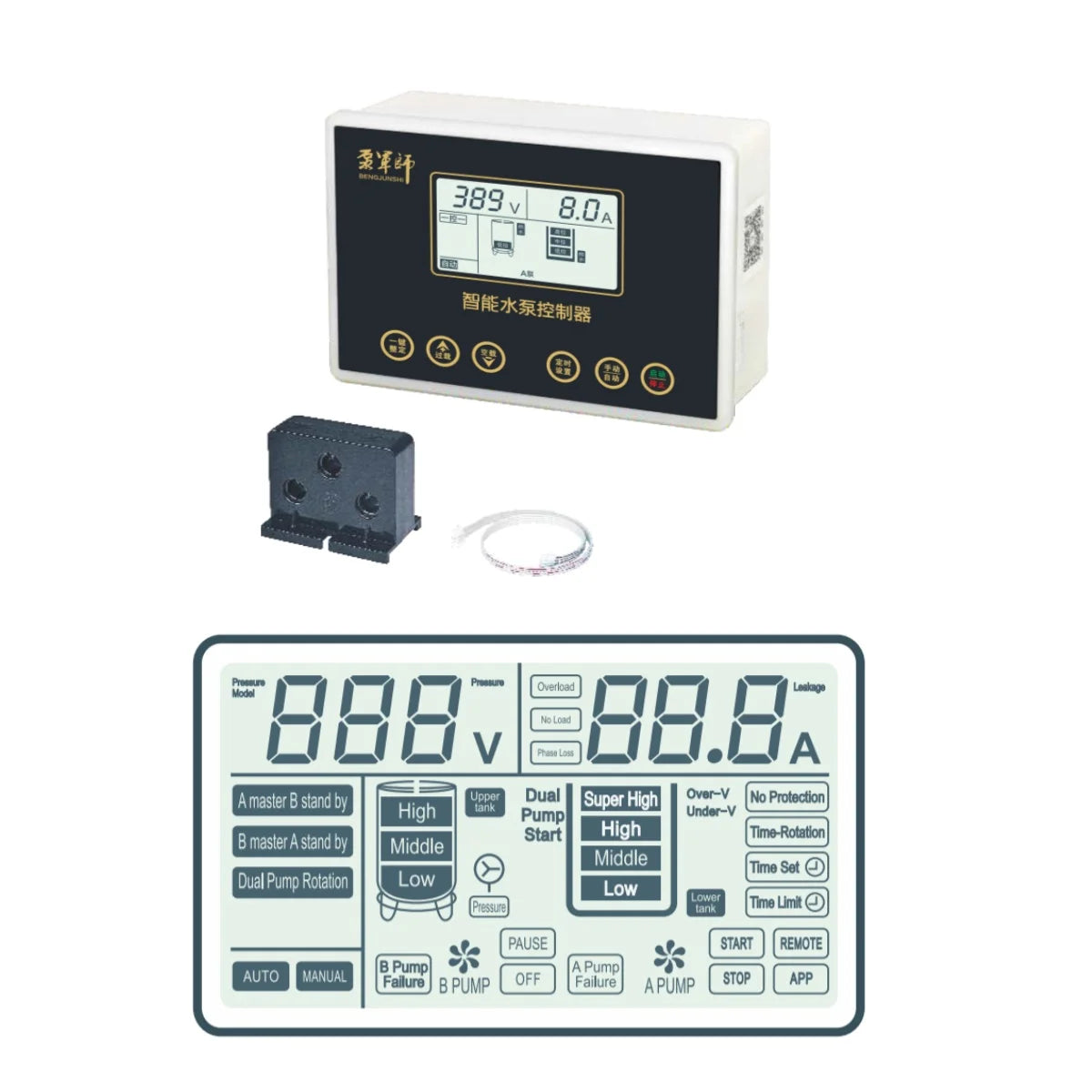 Intelligent Single Pump Water Level Controller Panel with Various Fields for Water Pump Control