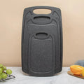Marble Patterned Plastic Rectangular Thick Sustainable Dishwasher Safe Cutting Board Set Anti-Slip Black Pointed Chopping Blocks