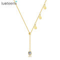 SP-LAM Stainless Steel Chain Accessory Woman Charm Trendy Designer Jewelry Cubic Zirconia Necklace