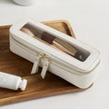 Women's Portable Mini Makeup Bag New Design PU Leather Travel Cosmetic Box Large Zipper for Lipstick Toiletries Brushes Storage