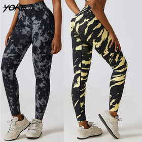 YOKE Wholesale Camouflage Fitness Printed Yoga Leggings Scrunch Bum Leggings Seamless Leggings for Women