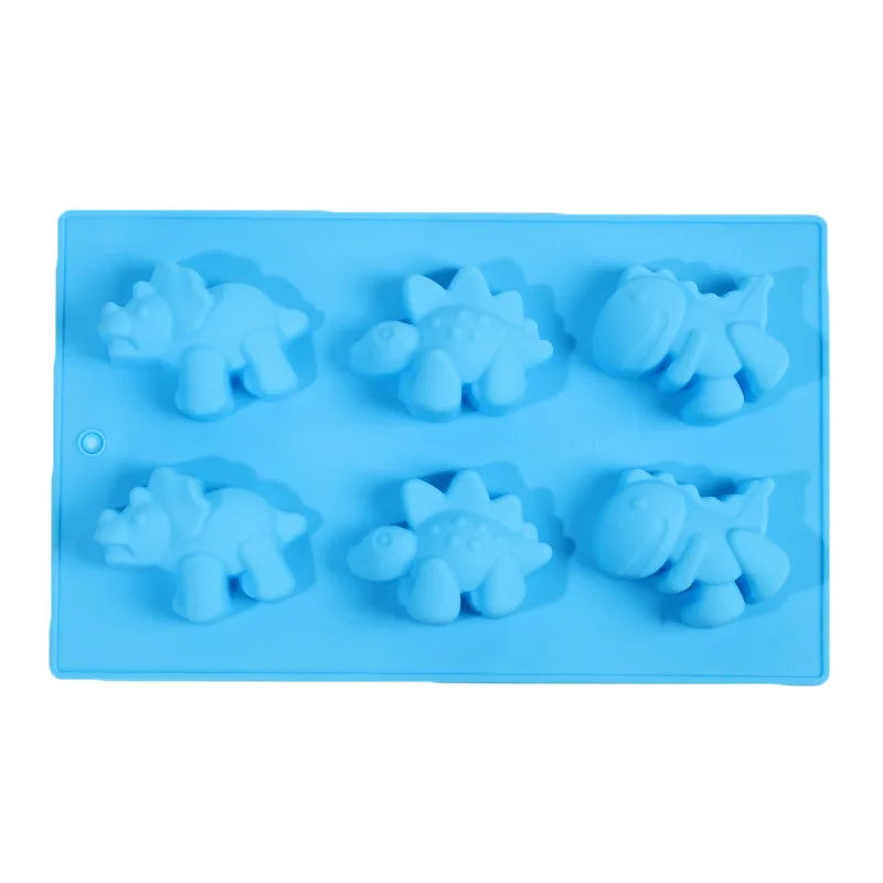 DIY Handmade Eco-friendly Non-stick Silicone Dinosaur Theme Craft Molds for Soap Cake & Chocolate