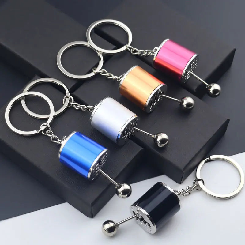 Custom Logo 2025 Cartoon Creative Metal Automobile Gear Shift Keychain Six Speed Manual Transmission Eco-friendly Fidget Toy Car