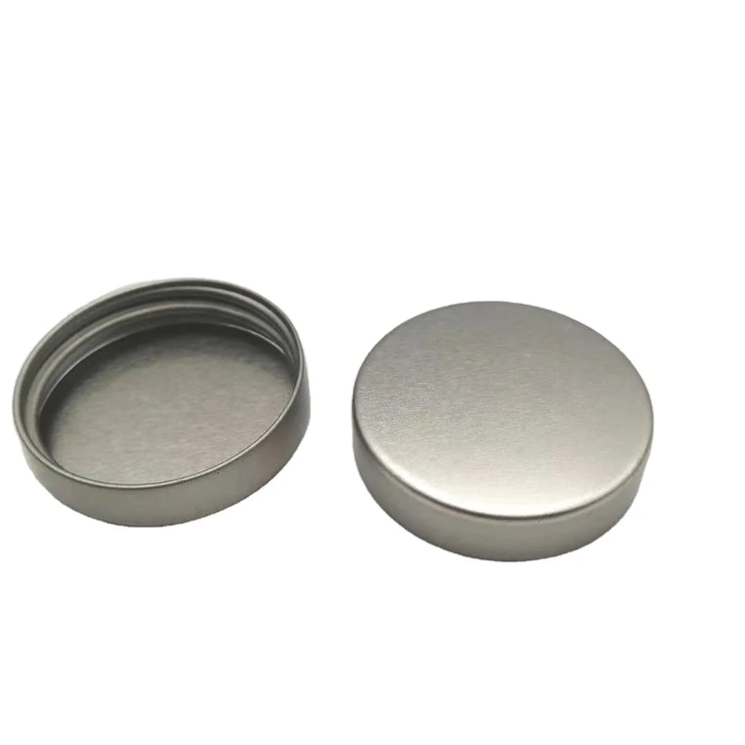 Wholesale 45mm Silver Color Metal Tin Cap  Caps With  PE Foam Liner &alum Foil Induction Seal for Empty Pill Bottle