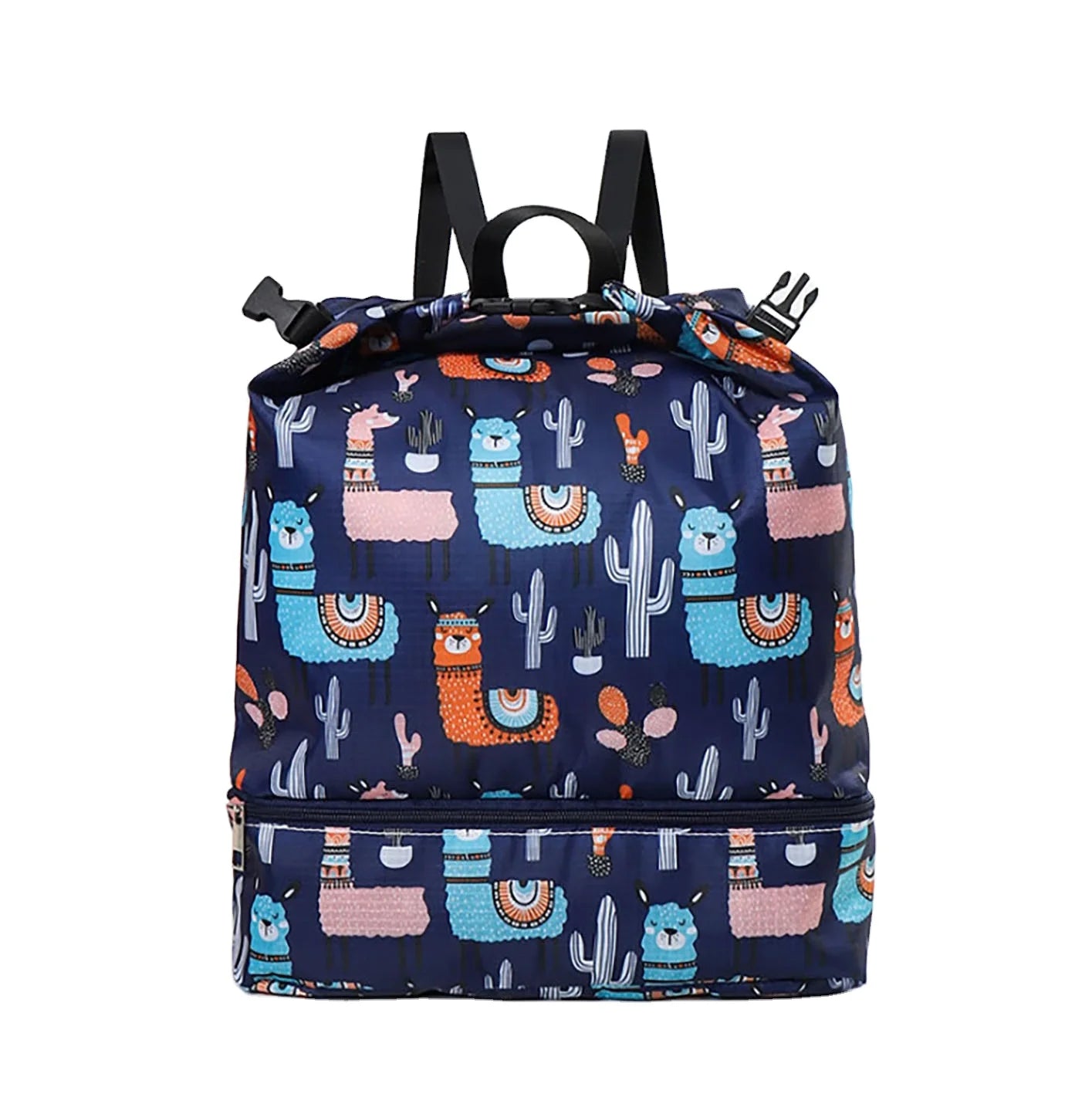 Wet and Dry Separate Swimsuit Storage Bag Cartoon Girl Colourful Backpack Kids Waterproof Swimming Beach Bag