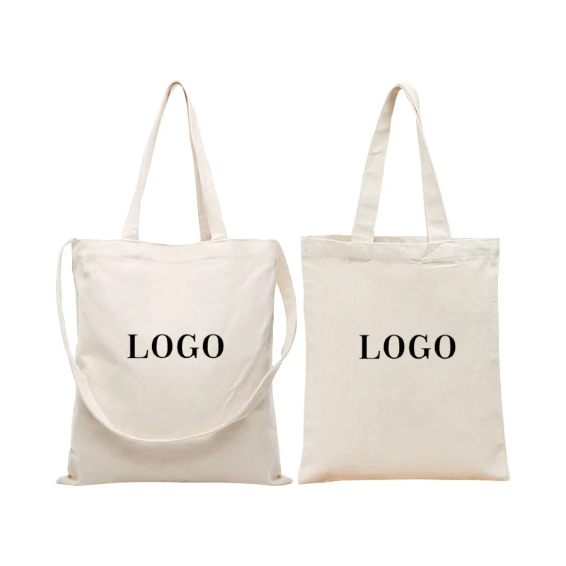 Wholesale Custom Eco-Friendly Cotton Canvas Tote Bags with Rope Handle Logo Printed Reusable Environment-Friendly Shopping Bags