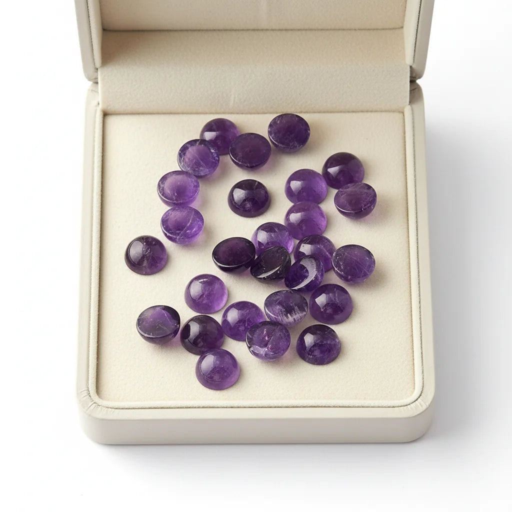 Custom-made Natural Round Amethyst Cabochon Gemstone Crystal Cabochon High-quality Bulk-customized Amethyst Gemstone Supplier