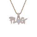 CN408    Hip Hop Pendant  Bling Bling  Brass Setting  CZ  Necklace Iced Out Jewelry