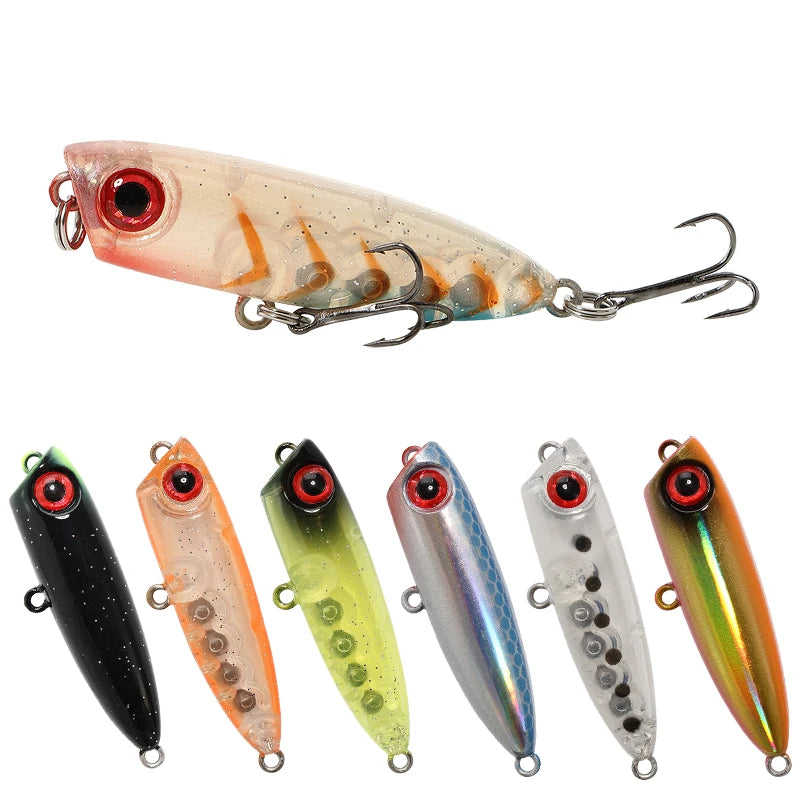 Top Right P037 3g 45mm Walking Baits Bass Pooper Topwater Fishing Lure Popper Lure Bass Fishing Lure Stickbait