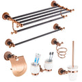 Rose Gold and Black Stainless Steel Towel Rack Set Hotel Accessories Luxury Full Sets