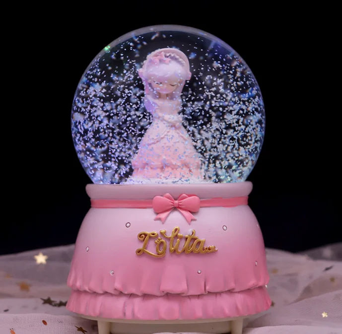 Cute Cartoon Crystal Ball Music Box Table Top Decoration and Creative Gift for Girlfriends Polyfoam Crafts
