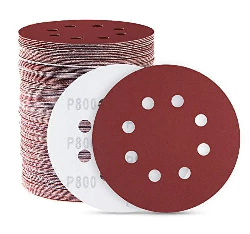 DE Warehouse 24H Shipping Free Delivery 25Pcs 5-In Hook & Loop Sanding Discs - Aluminum Oxide 800-2000 Grit 8-Hole Dustless