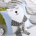 Wjx Soft Cartoon Bear Baby Children Crochet Cushion Cover Cotton Knitted Throw Pillow Case