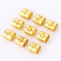 6mm 7.8mm Big Hole 925 Sterling Silver Tube Number Beads Gold Plated Hollow Out 1-9 Number Bead for Jewelry Finding