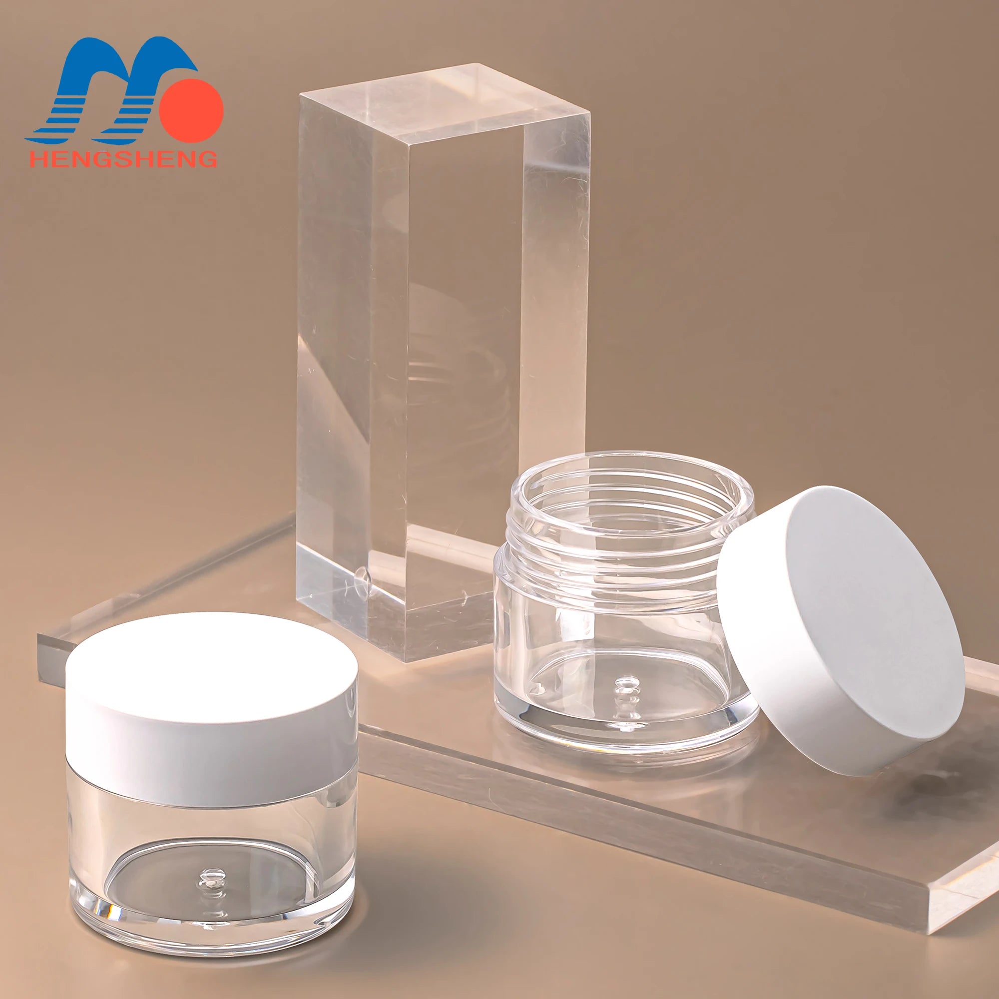 Wholesale Small Size 30g Plastic Jar With White Transparent Lid ABS PP Base for Cosmetics