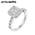 Custom Ring Emerald Cut D Color VVS Moissanite Diamond 925 Sterling Silver Engagement Wedding Gift for Women Men