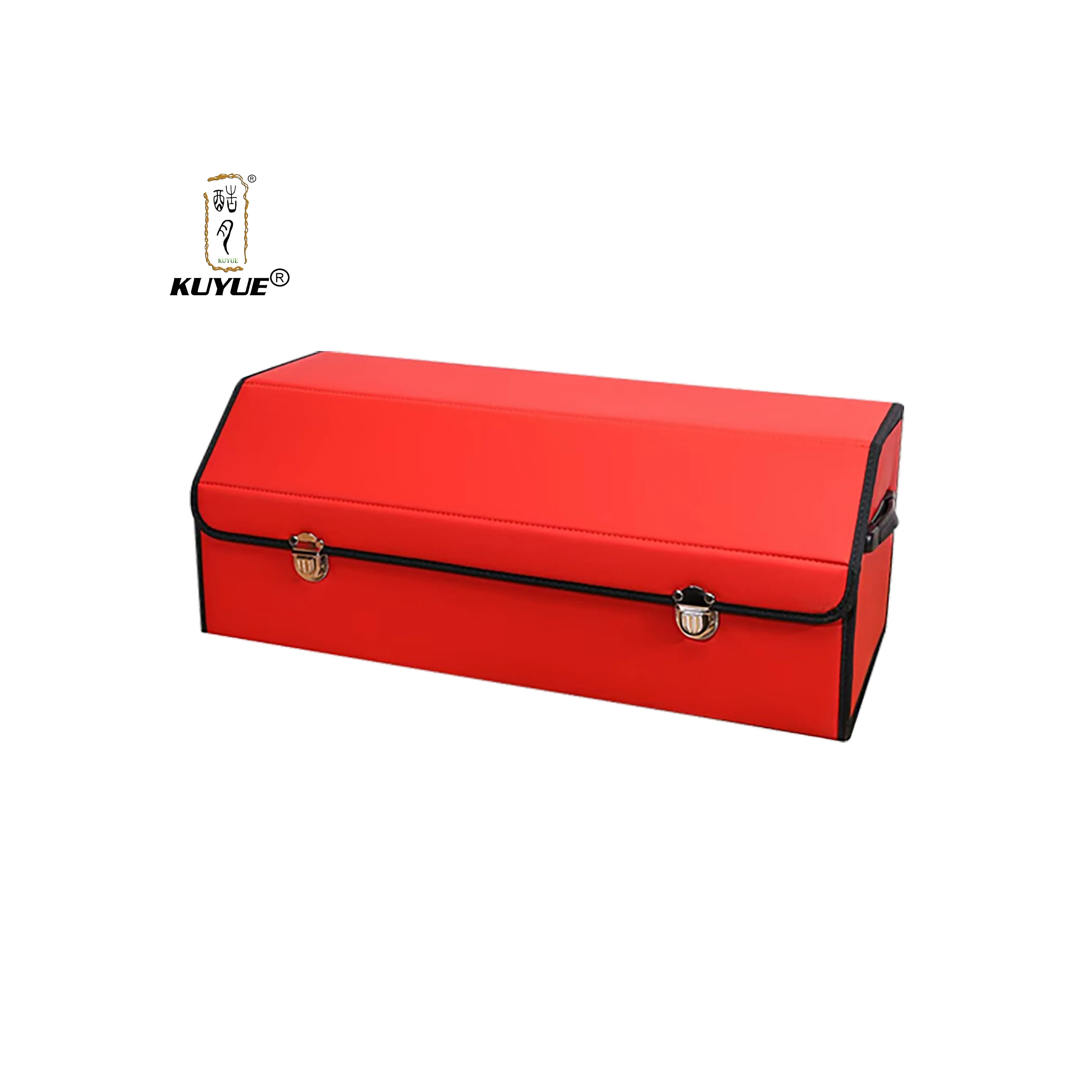 KUYUE Artificial Leather Car Trunk Organizer Large Capacity Soft Car Organizers and Storagefoldablewith Lip for Car SUV/Jeep