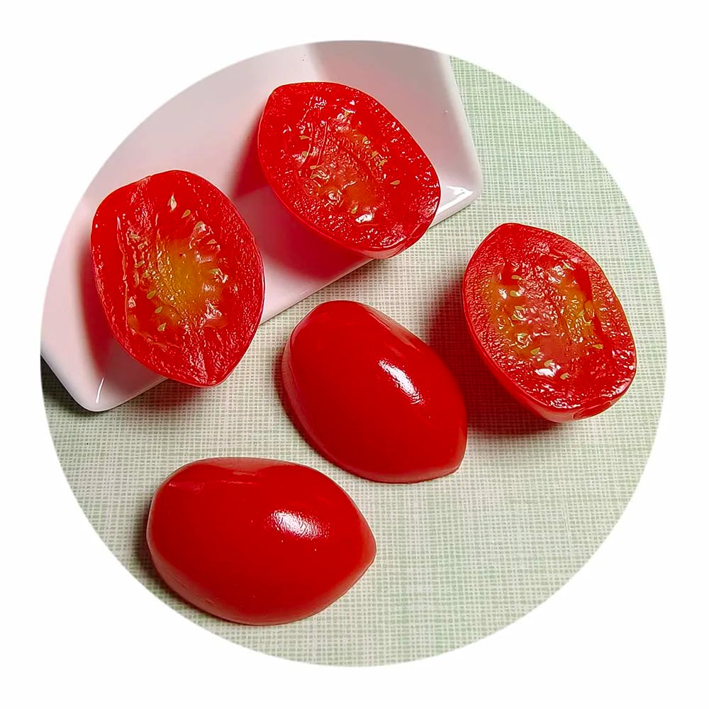 New Lovely 100Pcs/Lot PVC Artificial Tomatoes Figurines Lifelike Mini Cherry Tomatoes Models for Home House Kitchen Party Decor