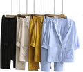 Wholesale 2026 Autumn Elegant and Comfortable Loose Fashion Casual Cotton Hemp Suit Casual Pants Women's Set