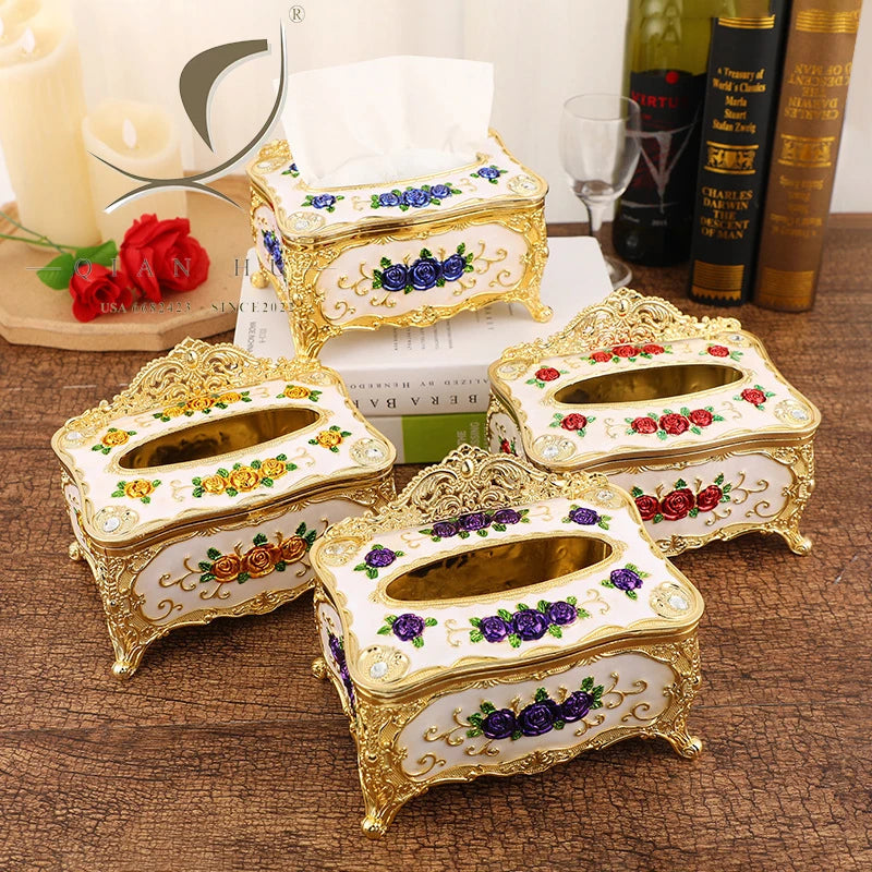 Wholesale 2025 Luxury Nordic Style Face Plastic Car Tissue Paper Box Cover Custom Printed Waterproof Storage Napkins Holder