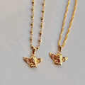 2022 Dazan New Ins Wholesale 18k Gold Plated 316l Stainless Steel Carve Dimensional Angel Cupid Chopin Chain Bead Chain Necklace