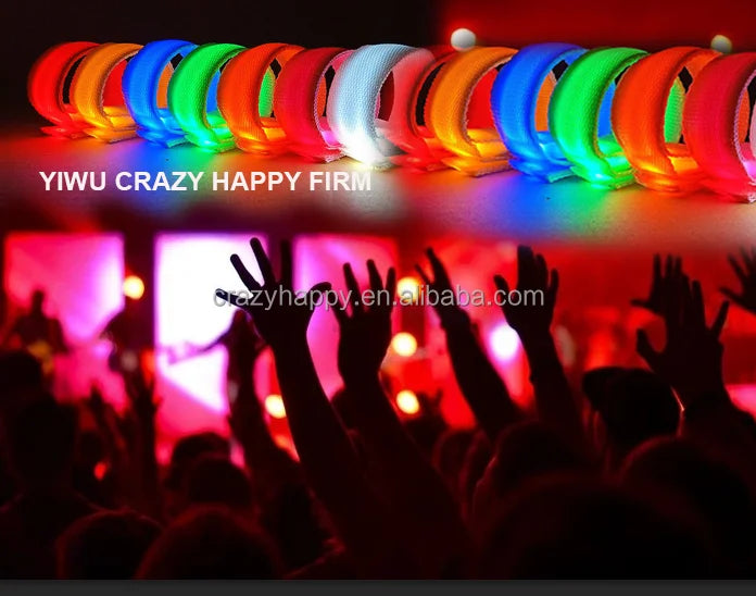 Nylon LED Flashing Wristband for Concerts Festivals Sports Parties Night Events-Promotional Party Supplies