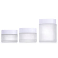5g 10g 15g 30g 50g 100g Hot Sale Skin Care clear Frosted Glass Jars Cosmetic Face Cream Container with White Black Lid