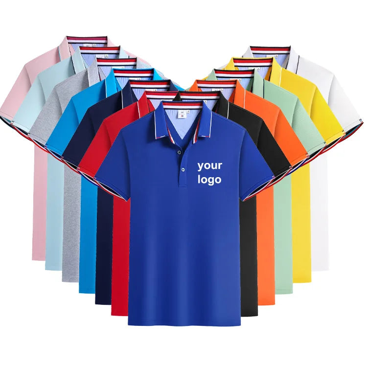 Embroidery Logo Plain Golf  Blank T Shirt Custom Plain Mens Polo Tops Tshirts 100% Cotton Men's Polo Shirt Black Polo Shirt