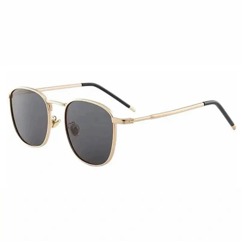 STORY SH6111 UV400 Fashion Retro Gold Frame Glasses Eyewear Vintage Tea Lens Square Polarized Sunglasses Women Men