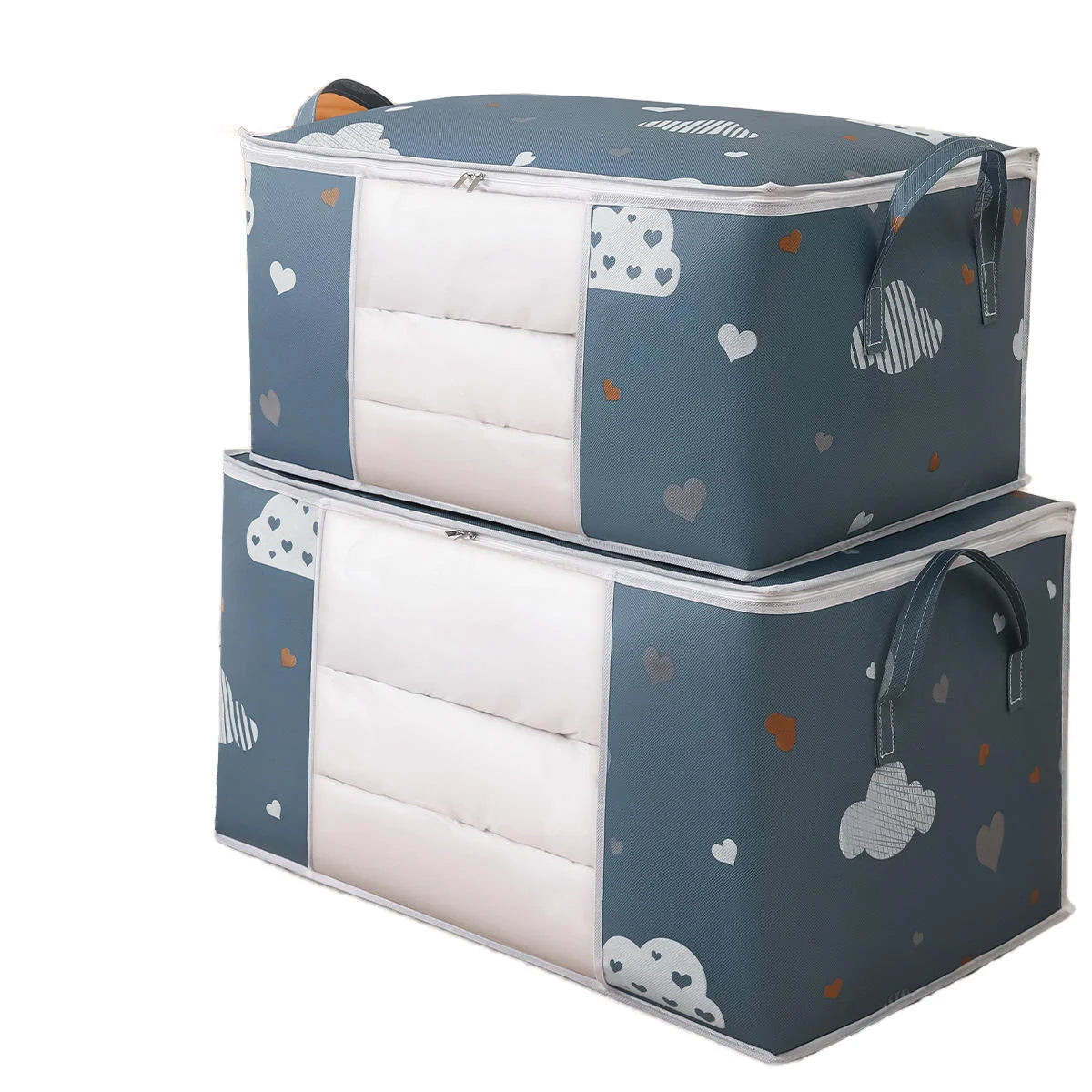 Household Large Capacity Clothes Quilt Storage Bag Non-woven Fabric Quilt Storage Bag with Zipper