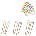 2 Prongs Updo Chignon Fork Sticks Helpers Flyaway Women Headdress Chopsticks Gold Silver Metal Alloy Hairpin U Shaped Hair Pin