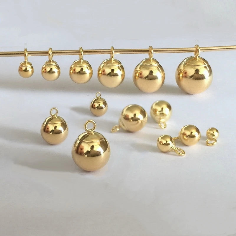 Excellent 14K Gold Filled Hanging Beads Drop DIY Jewelry Finding Accessories Necklace Ball Charm