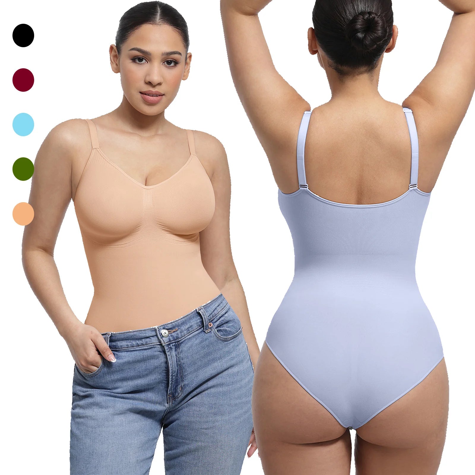 Hexin High Elastic Breathable Full Body Shaper Bodysuit Camisole Plus Size Shapewear Invisible Under Clothes for Women