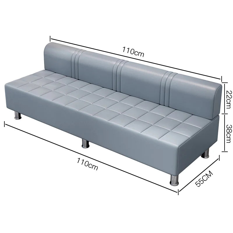 Beauty PU Foldable Waiting Sofa for Barbershop Beauty Salon Home Office & Living Room-Compact Design