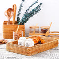 Customized Size Bohemian Eco-Friendly Rattan Storage Tray with Food Cover Kitchen & Living Room Use Single Tier